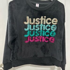 Justice Black Fleece with Colorful Logo